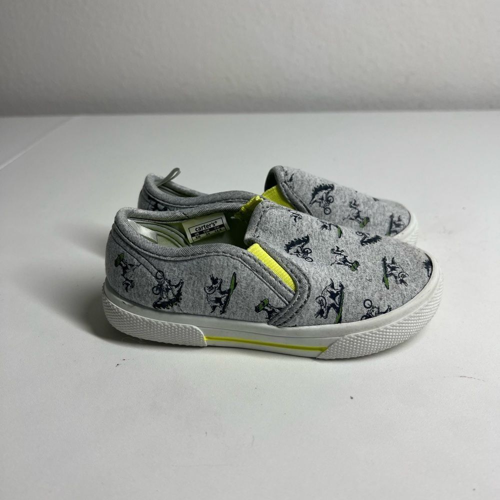 Carter’s Kids' Damon Dinosaur Print Slip-on Sneaker In Grey Size 8M